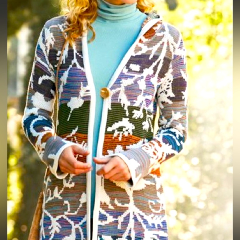 Soft Surroundings Loveland Jacquard Sweater Hoodie. NWOT size XS
